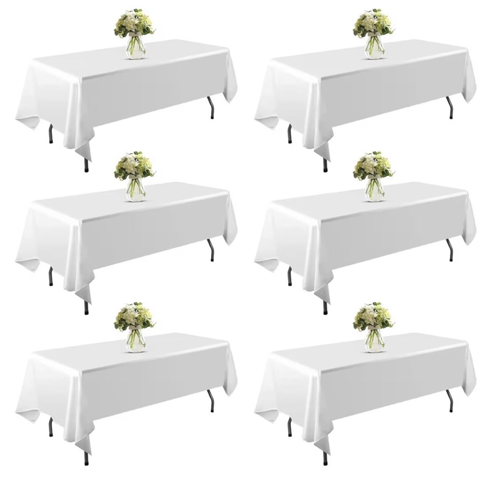 Elegant White Tablecloth Set 6 pack rectangular